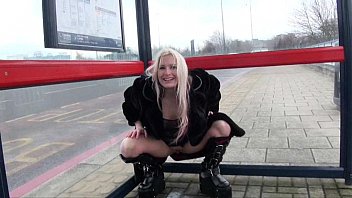 Delightful UK Pornstar Kaz B Pissing In Public