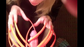 Hot Neon Orange Six Inch Sexy Long Fingernails